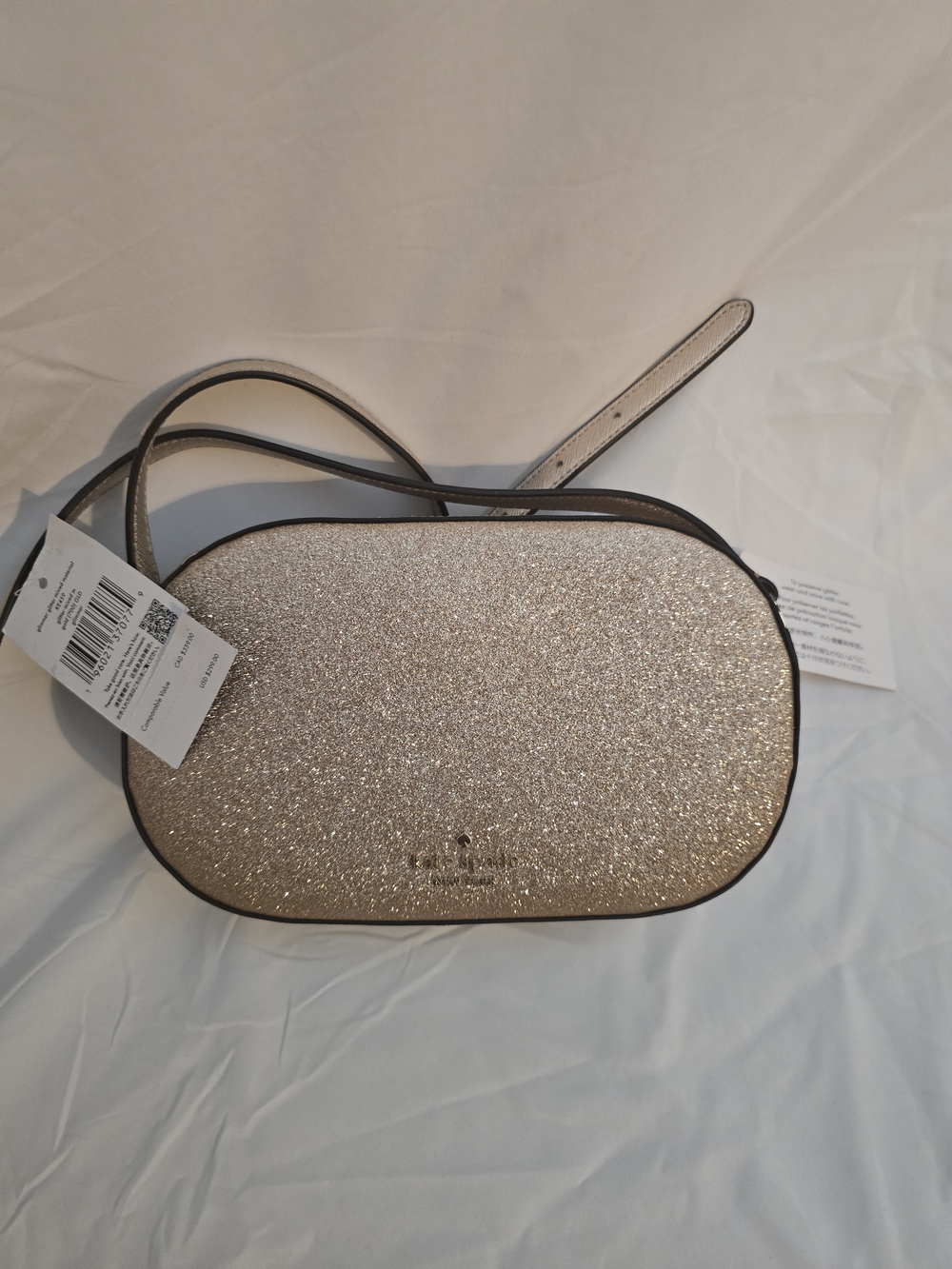 kate spade Glitter Crossbody Bag in Champagne